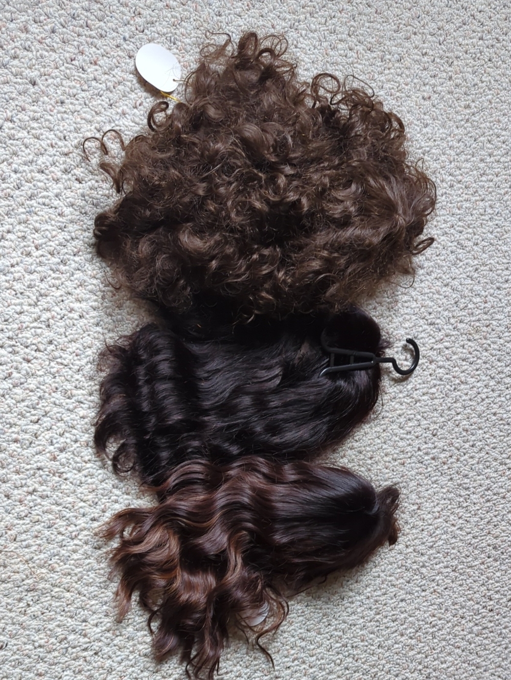 Brown Curly Clip-In Hairpiece Set - Unbranded